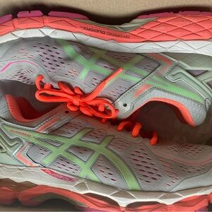 ASICS Women's Athletic Shoes - Gray, Green, and Orange
